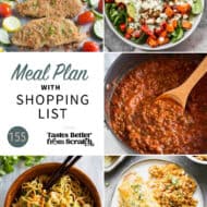 A collage of 5 recipes from meal plan 155.